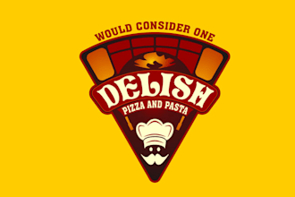 design food truck restaurant pizza takeaway logo