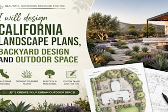 design california landscape plans, backyard design and outdoor living spaces