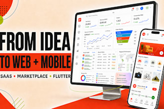 build saas marketplace web app and flutter app