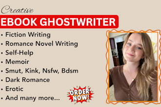 be your ebook writer, fiction ghostwriter, memoir, self help ghost book writer