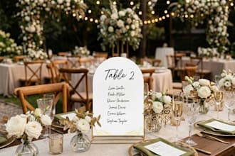 design elegant personalized wedding table numbers and names