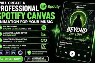 create a professional spotify canvas animation for your music