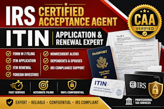 process your itin application as irs certified acceptance agent