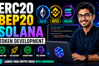 create erc20, bep20 and solana spl token