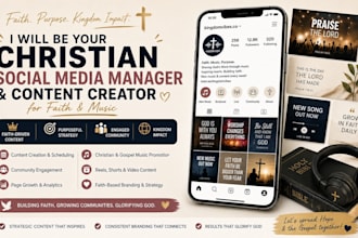 be your christian social media manager and content creator for faith and music