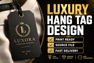 design premium hang tags, clothing labels print ready