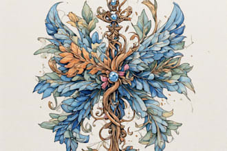 create a bespoke hand drawn and watercolor logo