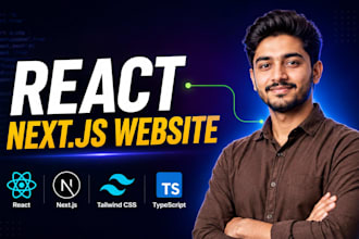 build a modern react js or next js website with responsive design