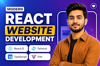 design and develop a modern react js website or next js site
