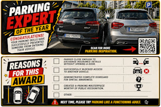 design funny parking warning cards