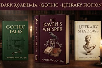 design a dark academia or gothic fiction book cover with vintage style