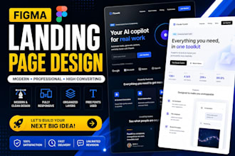 design a modern landing page UI UX design in figma