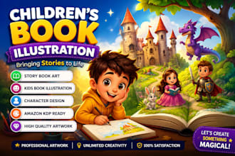 illustrate children story book illustration and kids book artwork
