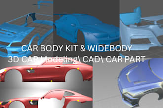 3d car model body kit custom car parts rc widebody kit automotive cad 3d print