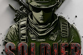 create amazing 3d military soldier t shirt design