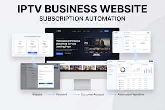 develop iptv streaming website payment setup, automation and customer workflow