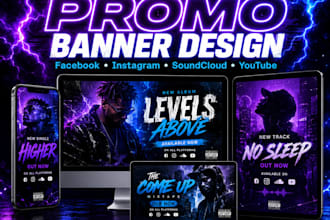 design a stunning music promo banner for social media, soundcloud and youtube