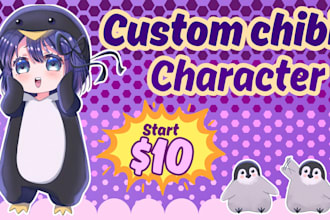 draw cute custom chibi characters in my style
