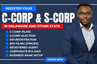 incorporate US c corp with ein and registered agent for non residents as a CPA