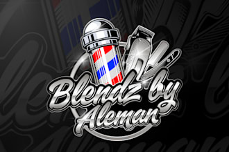 do outstanding barber, barbershop and beauty salon logo