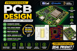 design custom pcb, schematic capture, and bom for production, esp32 pcb