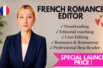 proofread and edit your romance manuscript in french