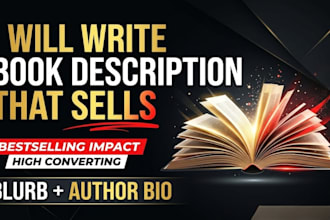 craft an irresistible book description and blurb, book editing, author bio