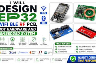 design ep32 wifi ble rf pcb, iot hardware and embedded system