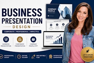business presentation design, corporate presentation design, company profile ppt