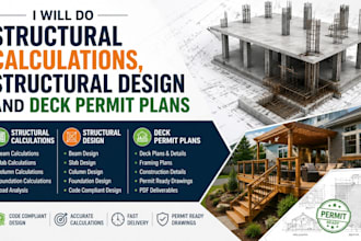 do structural calculations, structural design and deck permit plans