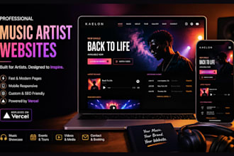 create a music website for artists musicians, dj, and record label on vercel