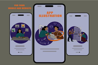 design web and mobile app illustrations for your brand