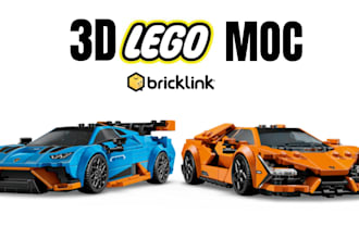 do custom 3d lego model lego car, truck, house, toys with manual instructions