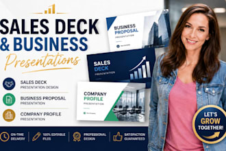 sales deck presentation design, business proposal presentation, company profile