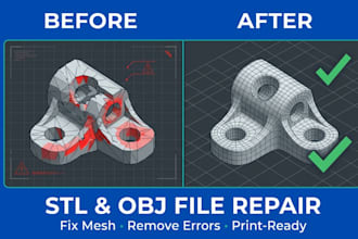 fix, repair, and edit your stl, obj file for 3d printing and mesh cleanup