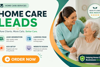 home care leads elderly care healthcare logo medical leads senior care website
