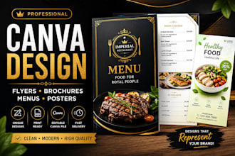 design professional canva flyers, brochures and posters