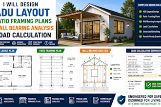 design adu layout patio framing plans wall bearing analysis load calculation
