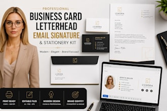 design professional business card letterhead email signature and stationery kit