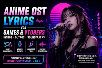 sing female japanese anime song vocal for kinetic  short anisong lyric video ost