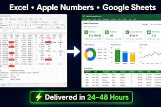 automate, fix, or convert excel, apple number, and google sheet