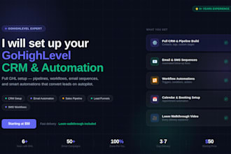 set up ghl CRM, automation workflows and email funnels