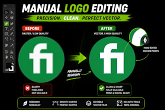 manually vectorize, enhance, edite, redraw or redesign your logo or image