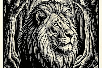 draw high quality linocut illustration for t shirt design