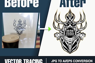 retrace blurry logo or images using illustrator and convert to svg, eps vector