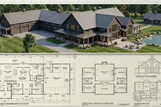 draw professional barndominium floor plans, pole barn house layouts
