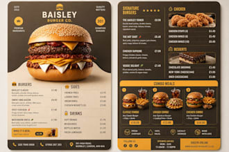 design a restaurant menu, digital menu, food menu, cafe menu design price list