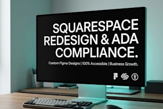 design custom figma to squarespace website redesign with ada compliance