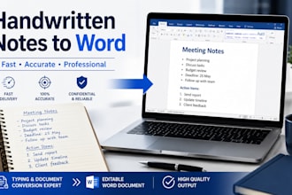 type handwritten notes into word or pdf