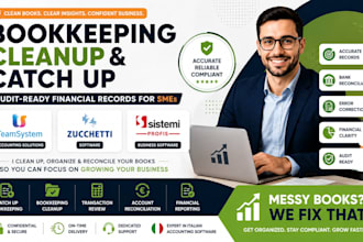 clean up and catch up bookkeeping in teamsystem, zucchetti, and sistemi for smes